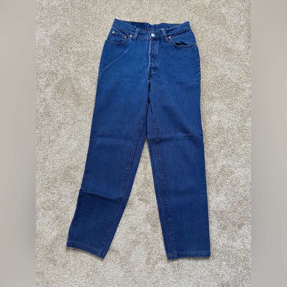 Levi's 501 Vintage 90s Dark Wash Button Fly Straight Leg Jeans 6/28
